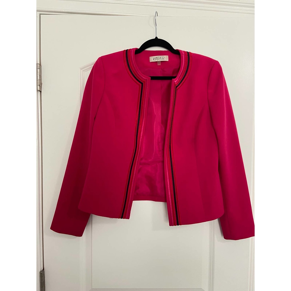 KASPER Size 4 Vintage Hot Pink Blazer, Shoulder Pads